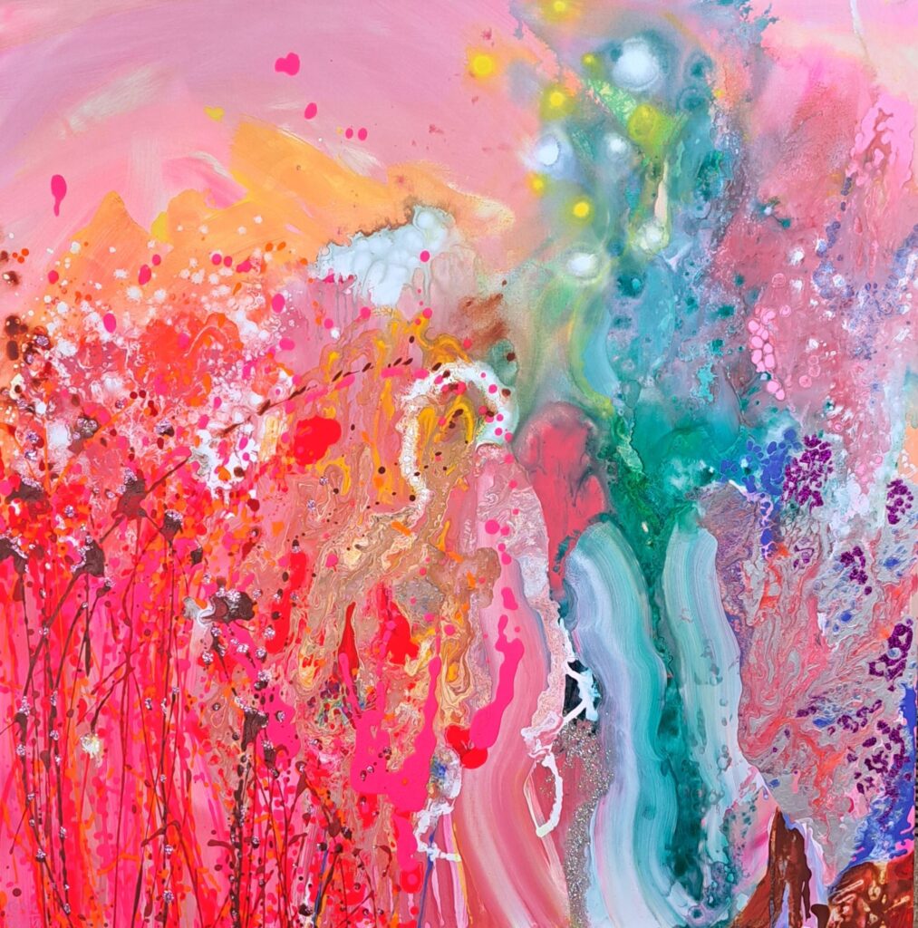 abstract colorful painting art interior design