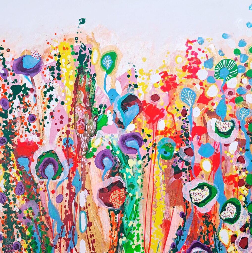 flower painting colorful art interior design