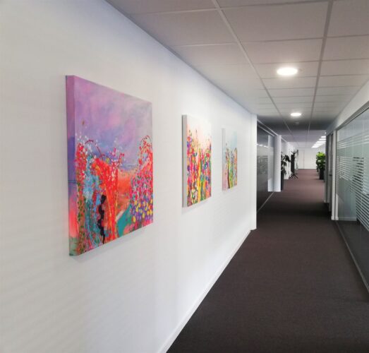 farverigt maleri blomster design kunst maleri ny kunst kunst på arbejdet virksomhedsudsmykning