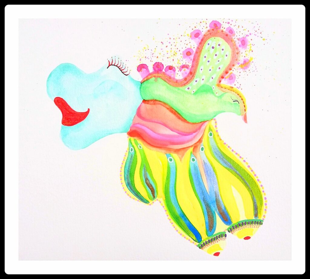 colorful watercolour painting joy