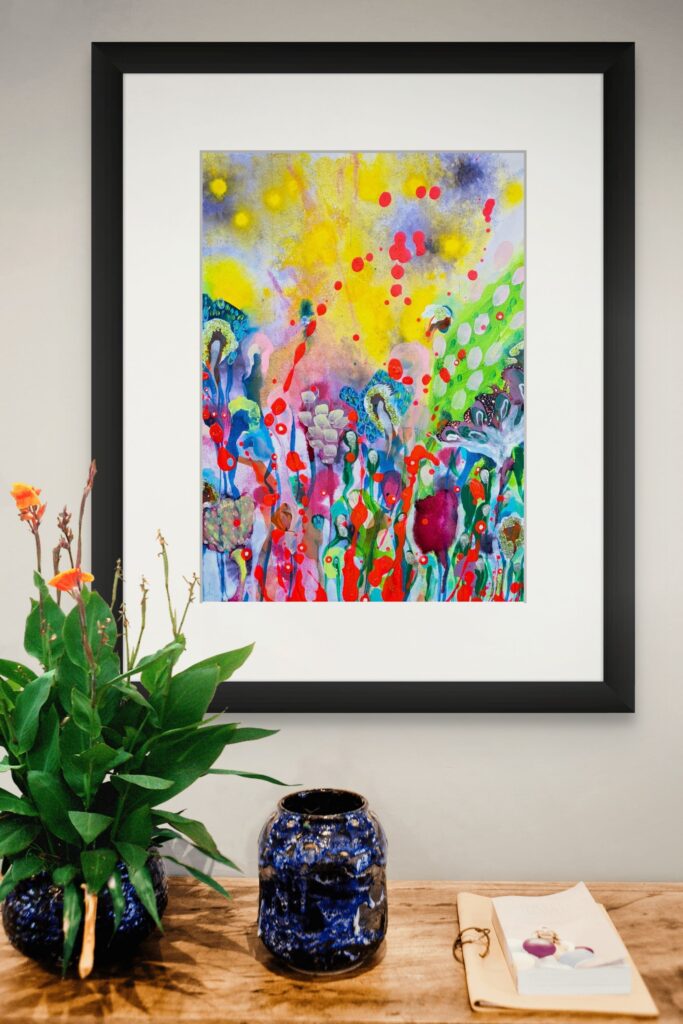 colorful painting interior design art flowers