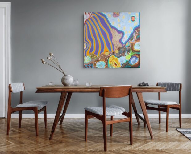 maleri farverigt abstrakt firmakunst kunst til virksomheder store malerier